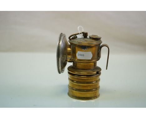 An early 20th century Premier brass cycle lamp. 