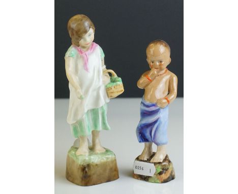 Two Royal Worcester Figures modelled by Freda Doughty  from the Countries of the World series- Ireland 3178 and Burmah 3068, 