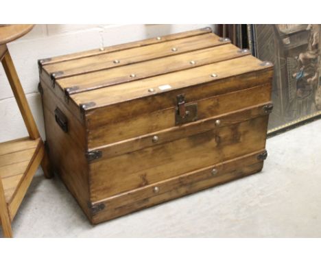Waxed and Polished Victorian Pine Trunk 