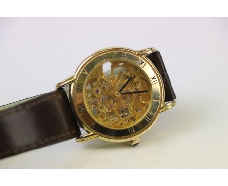 Accurist Manual Wind Skeleton Watch 