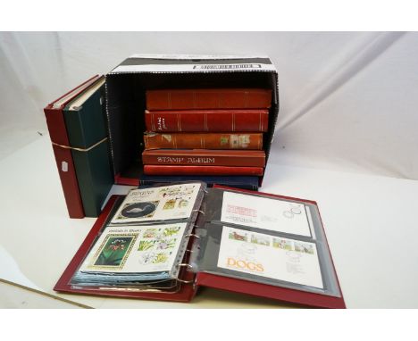 A quantity of stamps in albums and first day covers. 