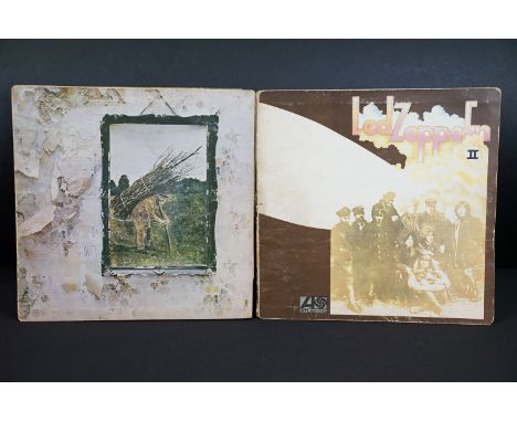 Vinyl - 2 UK pressing Led Zeppelin LPs to include II (Atlantic – 588198) UK 1969 3rd pressing with plum labels, “Killing Floo