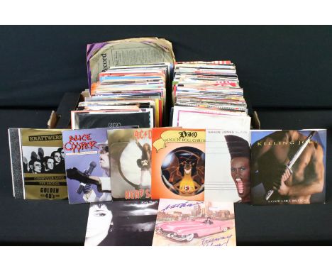 Vinyl - Over 200 Pop &amp; Rock 7" singles to include Elvis Presley x 5, ACDC, Alice Cooper, Kraftwerk, Killing Joke, Grace J