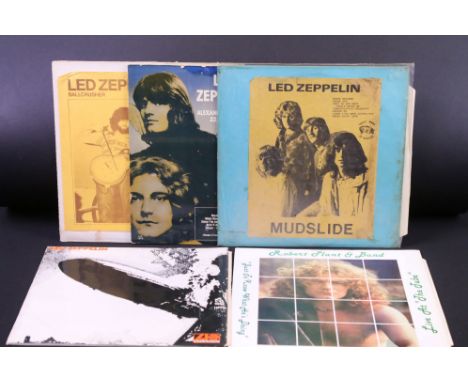 Vinyl - 5 Led Zeppelin and related albums including 4 private pressing examples to include: Mudslide (Trade Mark Of Quality, 