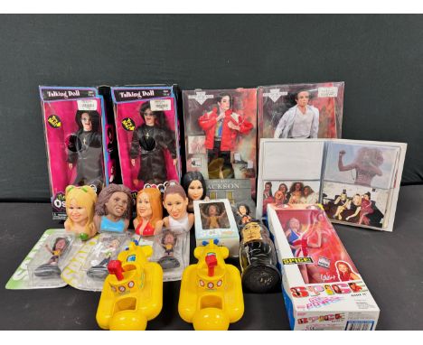 Memorabilia - Various music collectables to include 1990's Spice Girls figures, spice girls photo album (with some content), 