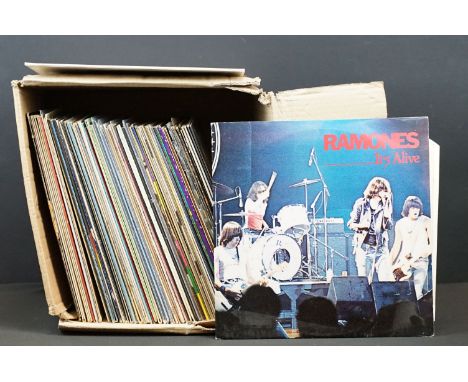 Vinyl - 60 Rock &amp; Pop LPs and 1 12" to include Ramones, Kate Bush, Bob Dylan, David Bowie x 5, Neil Young, Prince, Barcla