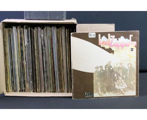 Vinyl - Approx 80 Rock &amp; Pop LPs to include Led Zeppelin (plum Atlantic labels), The Beatles x 3, Linda Lewis, Stevie Won