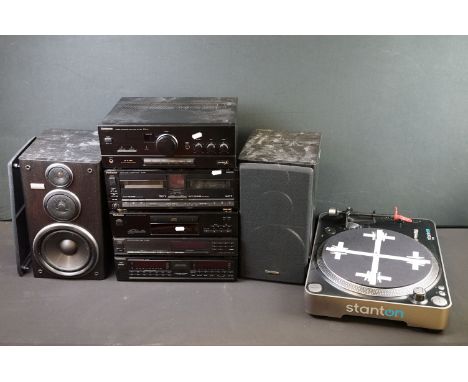 Stereo Equipment - Hi-fi separates to include Stanton turntable and Technics SU-X120 amplifier, RS-X980 tape deck, SL-PJ28 CD