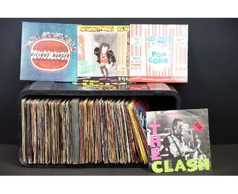 Vinyl - Over 120 Punk &amp; New Wave 7" singles to include Sex Pistols x 3, The Clash x 5, The Undertones x 5, Dead Kennedys 