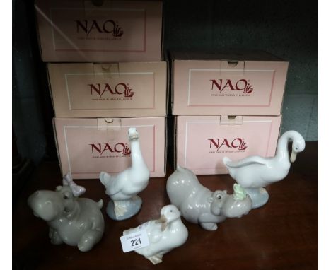 Collection of animal themed Nao figurines in original boxes 
