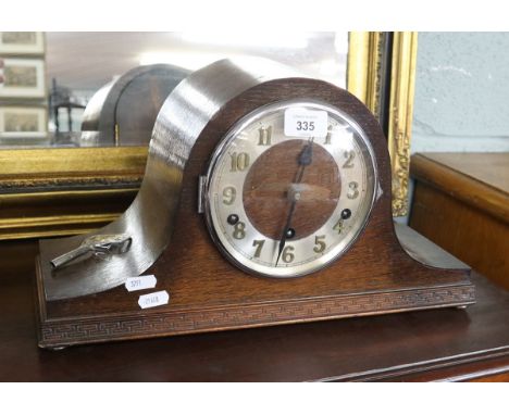 Art Deco Helmet mantel clock with Westminster chimes in good working order 