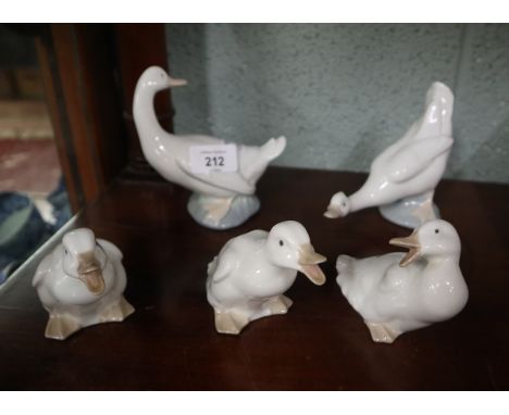 Collection of Nao duck figurines 