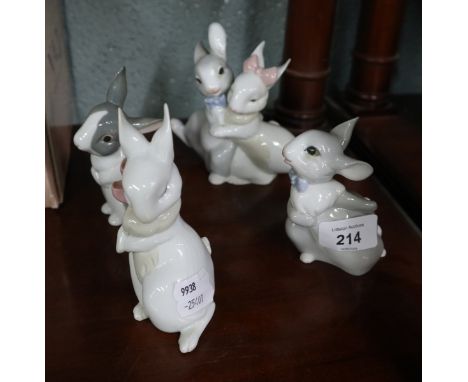 Collection of Nao rabbit figurines 