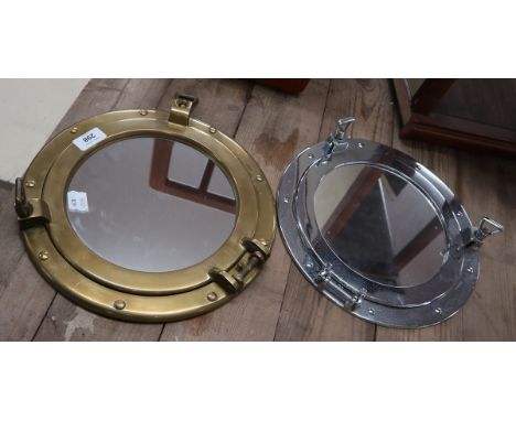 2 porthole mirrors 