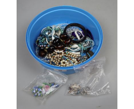 Vintage jewellery to inc. Silver, Crown Staffs brooches, Ingersoll wristwatch, and cut crystal necklaces