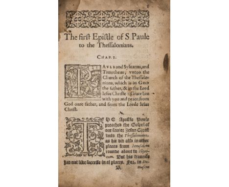 [Jewel (John)] [An Exposition vpon the two Epistles of the Apostle Sainct Paule to the Thessalonians], first edition, mostly 