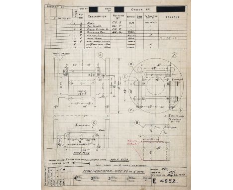 NO RESERVE Engineering.- Volume of technical drawings, including cross-sections, diagrams, blueprints, tables, graphs &amp;tc