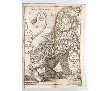 Low Countries.- Strada (Famiano) De bello Belgico decas prima [- decas secunda], 2 vol., engraved folding 'Leo Belgicus' map,