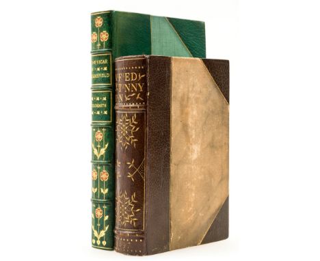 Tennyson (Alfred, Lord) The Works, portrait frontispiece, contemporary brown half morocco, spines gilt with floral decoration