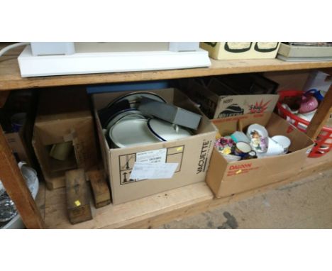 Shelf including part dinner service and tea china etc.