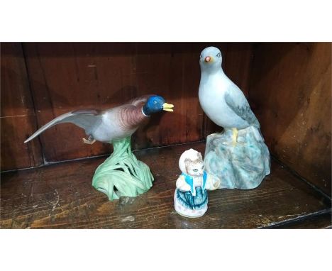 A Radford seagull and Spode mallard etc.