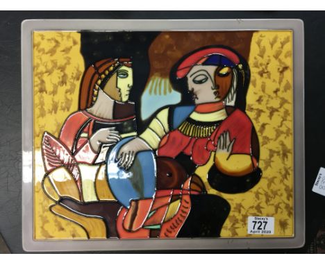 A large pottery Panel after Pablo Picasso,  . 44x33cm.