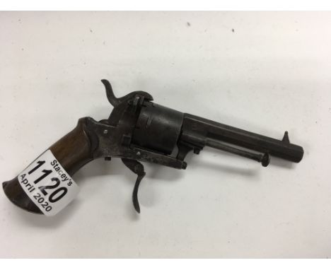 Late 19th Century Belgian Six Shot Rimfire Pocket Revolver, with 3cm barrel, the cylinder with Liege proof marks and with fol