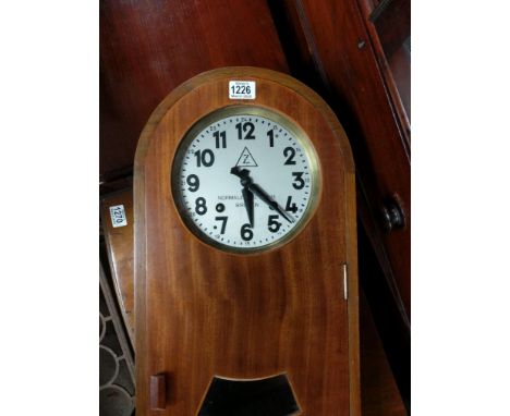 An Art Deco, German Normalziet wall clock with key and pendulum - NO RESERVE