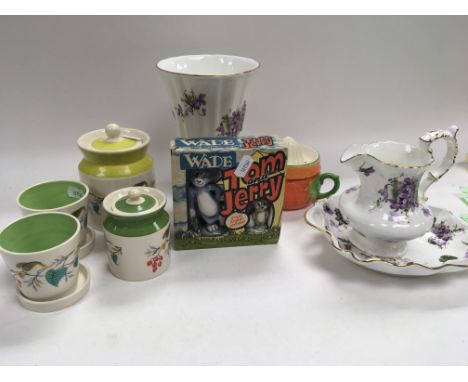 A boxed Wade Tom and Jerry, a Collection of Wade ceramics Bone China Victorian Violets and an Orange squeezer - NO RESERVE