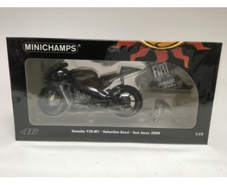 Minichamps, 1:12 scale, Valentino Rossi collection, Yamaha YZR-M1, test Jerez 2008, boxed, Limited edition 1 of 1104