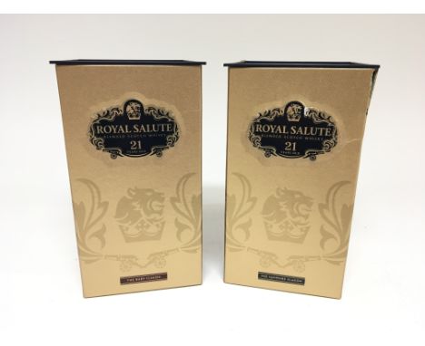 Two bottles of Royal Salute blended Scotch Whisky 21 year old The Ruby Flagon and The Sapphire flagon (2) 70cl.