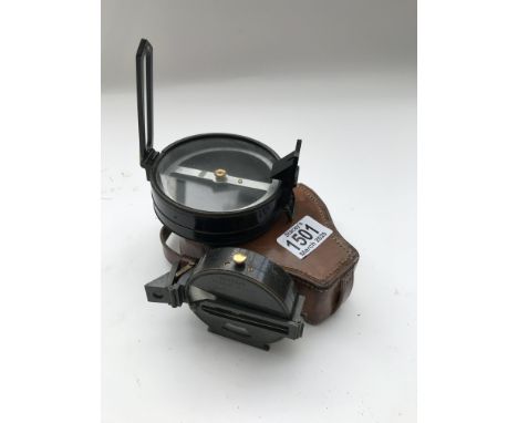 World war 1 cased Francis Barker artillery compass plus 1926 model Barkers patent clinometer - NO RESERVE
