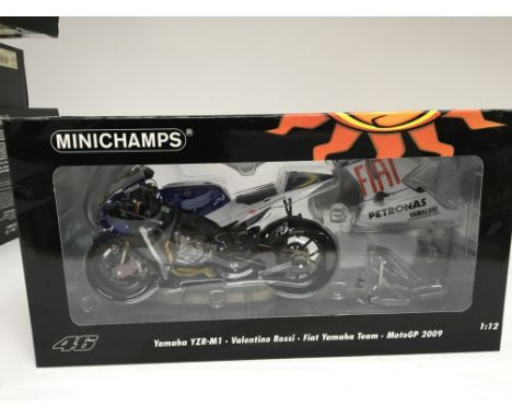 Minichamps, 1:12 scale, Valentino Rossi collection, Yamaha YZR-M1, Fiat Yamaha team , MotoGP 2009, boxed