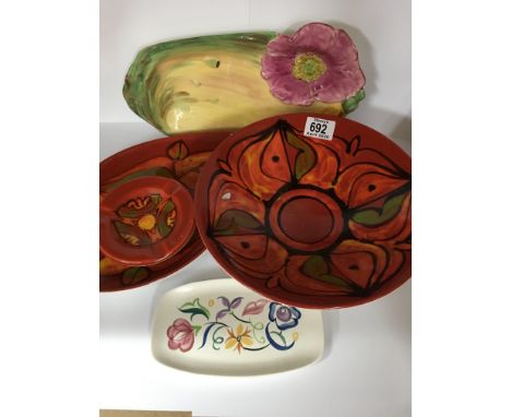 4 1970s Poole pottery dishes and a Royal Venton ware dish.