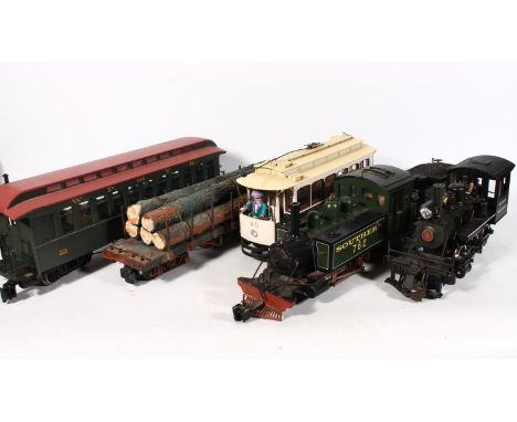 Bachmann G gauge garden model railway 2-6-0 tender locomotive Colorado Mining Company 1 black, and 2-4-2 tank locomotive 762 