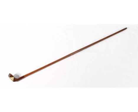 Golfing interest, an antique Scottish Sunday stick walking cane golf club, 92cm long. 