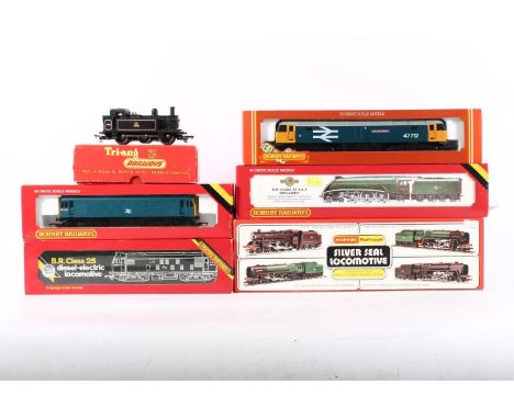Hornby OO gauge model railways to include R859 4-6-0 Black Five Class tender locomotive 45192 BR black, R350 4-6-2 Mallard te