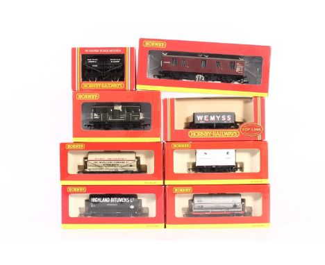 Hornby OO gauge model railways R6314 CCT Utility Wagon M94149, R6434 BR Green Shark Ballast Van DB993792, R6047 7 plank wagon