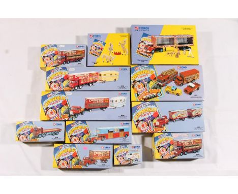 Corgi Classics Chipperfields Circus diecast models to include 11201 ERF KV Arctic With Cages, Lions, Tigers, Pedestal and Tam