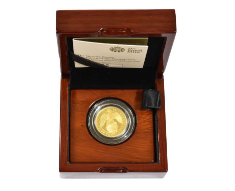 Elizabeth II, Gold Proof £25 (¼oz) 'The Falcon of the Plantagenets' 2019, from the Queen's Beasts series, obv. Clark portrait