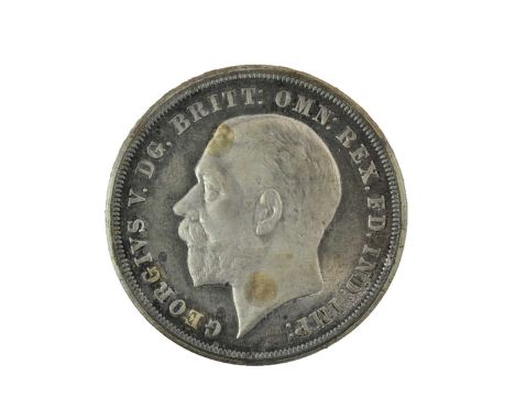 George V, Raised Edge Proof Crown 1935, obv. bare head bust left, rev. St. George and the Dragon dividing denomination and da