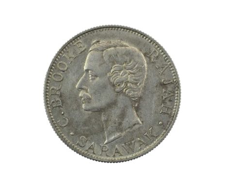 ♦British Protectorate of Sarawak, Silver 50 Cent 1900H, Heaton Mint (Birmingham),m ruler: Charles V. Brooke Rajah, obv. C.BRO