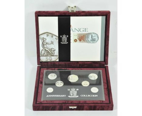 Elizabeth II, Silver Anniversary Collection 1996, a set of 7 x silver proof coins comprising: £1 'Celtic Cross', 50p, 20p, 10