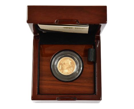 Elizabeth II, Proof Half Sovereign 2020, 'George III 200th Anniversary', obv. Clark portrait of the Queen, rev. Pistrucci, GR