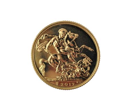 Elizabeth II, '200th Anniversary' Sovereign 2017, obv. Clark portrait of the Queen, rev. Pistrucci, 200 privy mark to left of