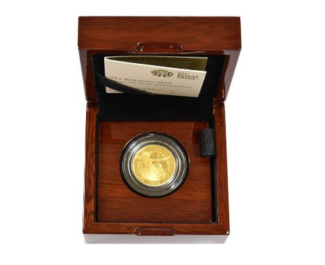 Elizabeth II, Gold Proof £25 (¼oz) Britannia 2019, obv. Clark portrait of the Queen, denomination in legend, rev. Britannia a