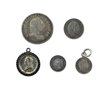 Maundy Oddments, comprising: George III 4d 1772, obv. young laureate and draped bust right, rev. crowned 4, AVF; Edward VII 2