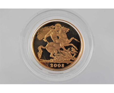 Elizabeth II, Proof Sovereign 2008, obv. Rank-Broadley portrait of the Queen, rev. Pistrucci, loose with minor handling marks