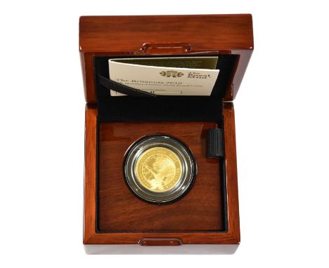 Elizabeth II, Gold Proof £25 (¼oz) Britannia 2019, obv. Clark portrait of the Queen, denomination in legend, rev. Britannia a