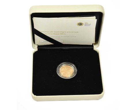 Elizabeth II, Sovereign 2019, '200th Anniversary of the Birth of Prince Albert', obv. Clark portrait of the Queen, rev. Pistr